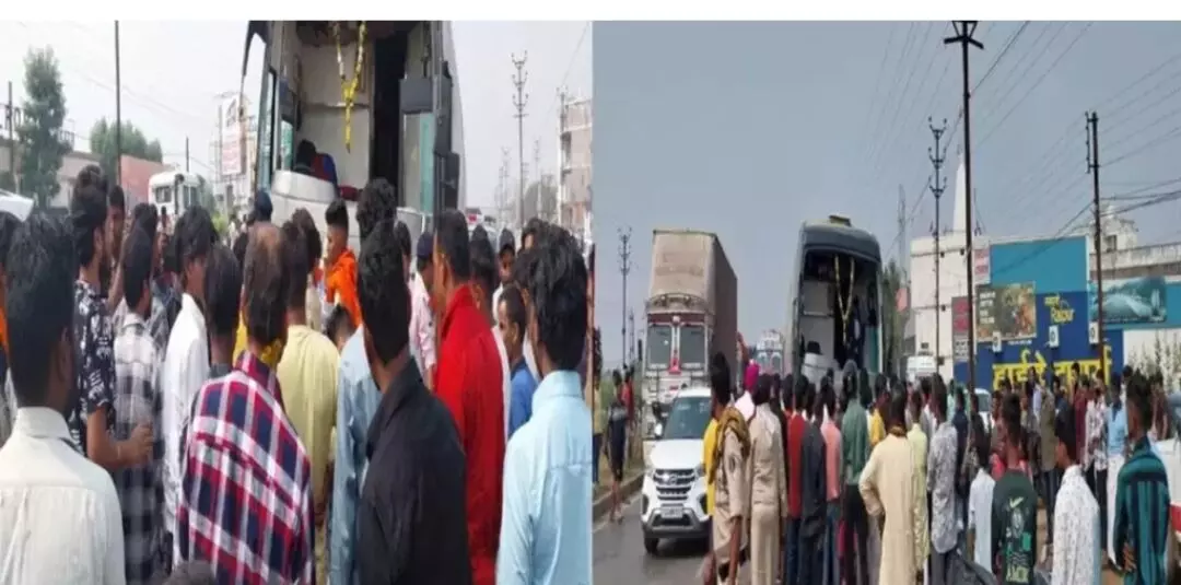 Raipur Accident : यात्री बस ने बाइक सवार को रौंदा, हुई दर्दनाक मौत, आक्रोशित लोगों ने किया चक्काजाम...