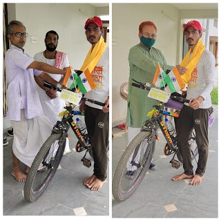 माता-पिता को छोड़कर पुत्र निकल पड़ा देश जगाने सायकिल पर कर रहा भारत यात्रा