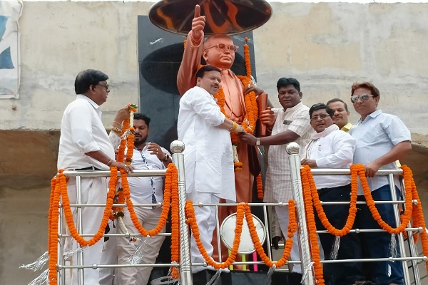 Parliamentary Secretary inaugurated newly built platform and beautification for Ambedkar statue.