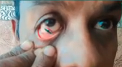 Painted Tri-Colour On Eye : इस कलाकार की देशभक्ति को सलाम! आंखो की पुतली पर बनाया तिरंगा, सोशल मिडिया पर तस्वीर हुई वायरल