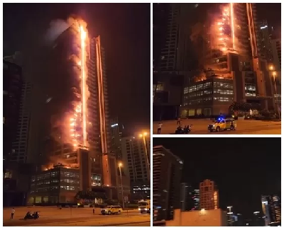 FIRE NEWS : दुनिया की सबसे ऊंची Building के पास बनी 35 मंजिला इमारत में लगी भीषड़ आग, पूरी बिल्डिंग जल कर राख! देखें वीडियो…