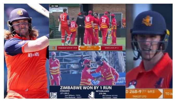 ZIM vs NED 2nd ODI : वनडे में T20 का मजा, धड़कन रोक देने वाले मुकाबले में 1 रन से ज़िम्बाव्बे की जीत, जानें मैच का हाईलाइट्स 