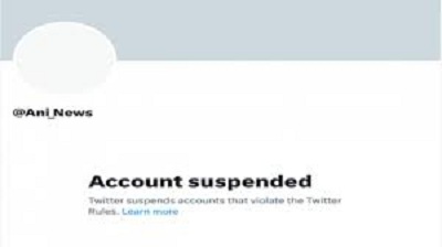 ANI Twitter Account Suspend