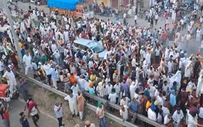 Protesting Farmers In Haryanas Kurukshetra Block Highway To Delhi