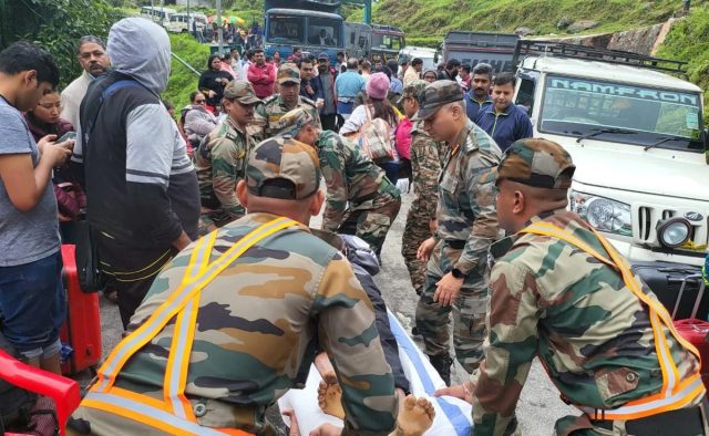 Troops of Trishakti Corps, the Army and personnel of Border Roads Organisation worked collectively